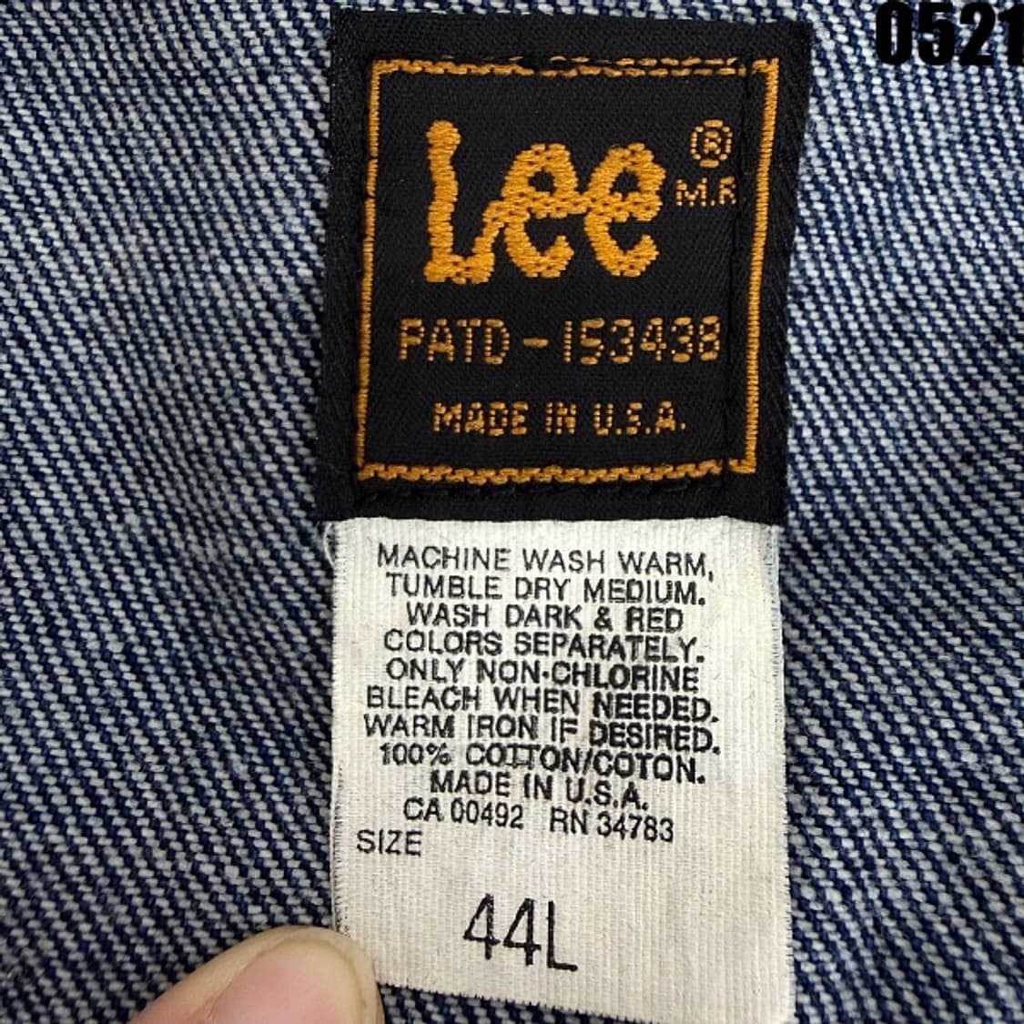 Lee 빈티지 데님 자켓 44L 0521 상품이미지5