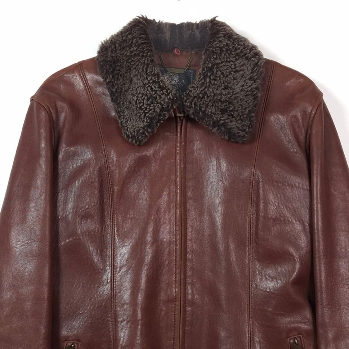 monticole 빈티지 브라운 양가죽 퍼 칼라 무스탕 자켓 53 상품이미지2