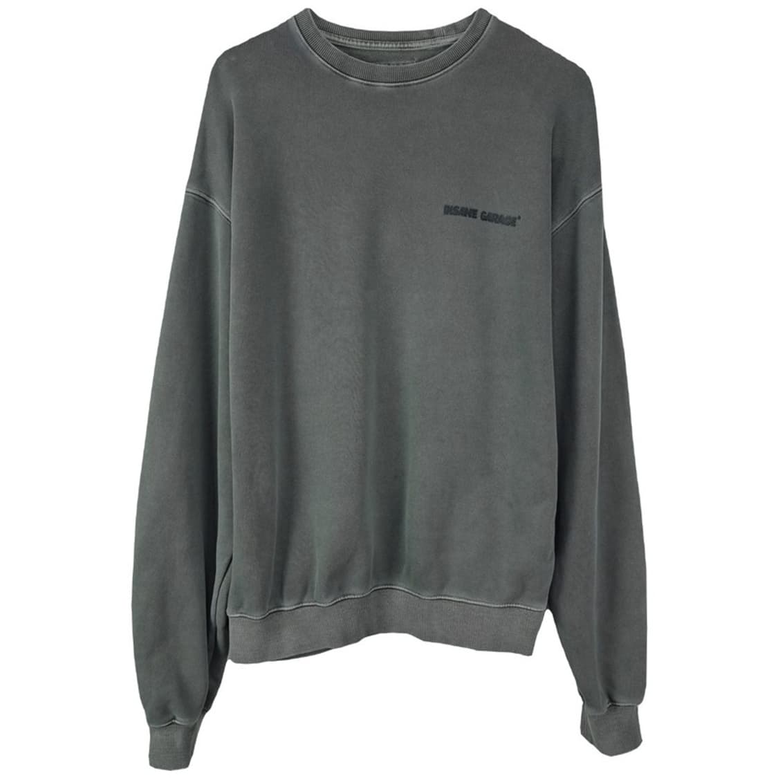 [인세인개러지] 플레임 프린팅 오버핏 피그먼트 맨투맨 챠콜 M19150 상품이미지2