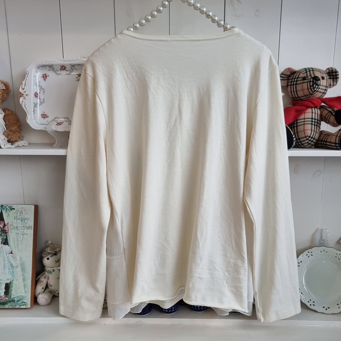 레이스 리본 아이보리 블라우스 상품이미지4