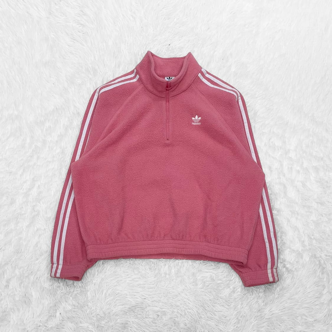 아디다스 오리지널 플리스 아노락 자켓 핑크 상품이미지2