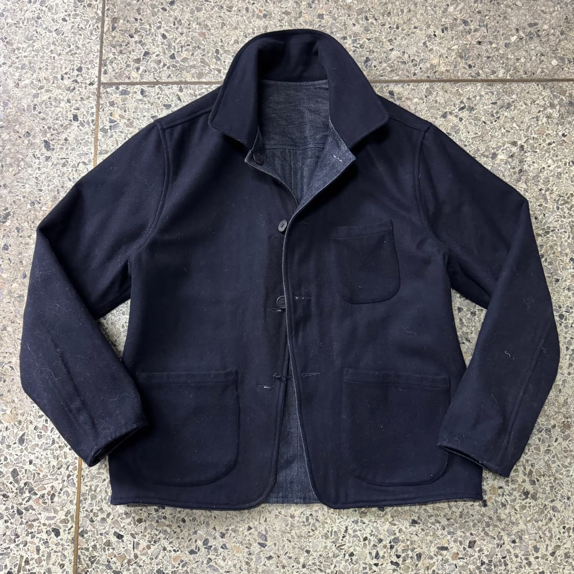 [M~L] Evan Kinori 이반키노리 양면 데님 울 초어 자켓 상품이미지2