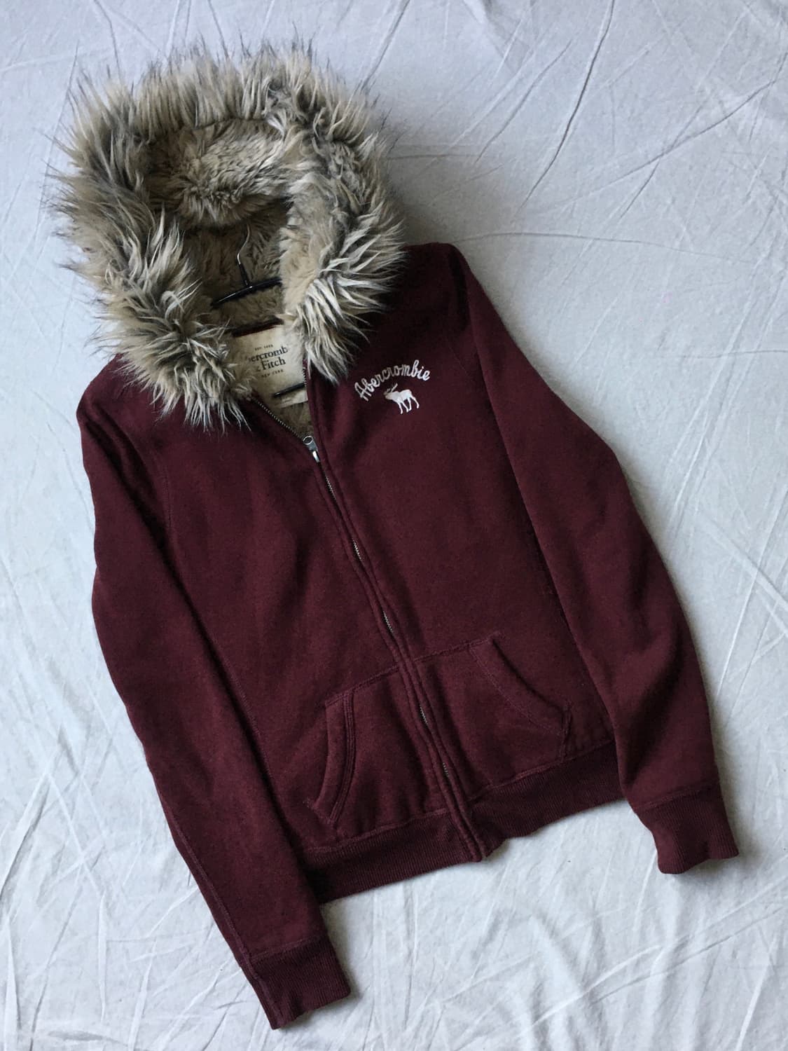아베크롬비 퍼후드집업 버건디 상품이미지3