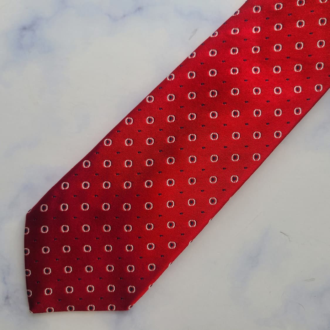 타미힐피거 실크 레드 패턴 넥타이 7.8cm S~A+등급 G2
 상품이미지5