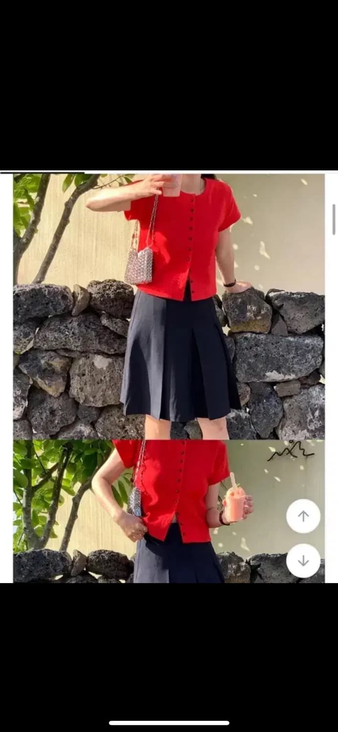 언더비 Tod 버튼 가디건 레드 상품이미지3