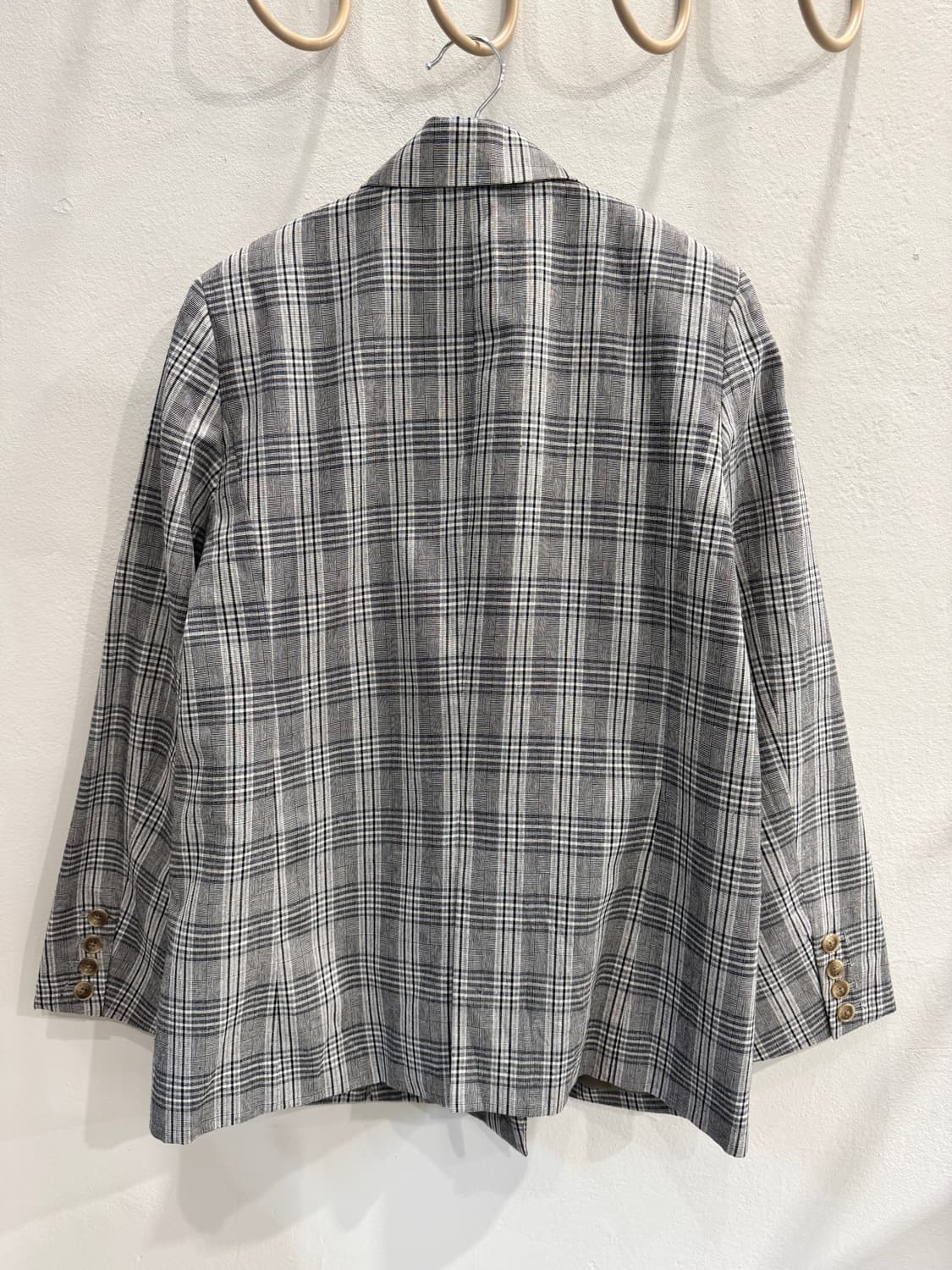 japan vintage 체크 블레이저 상품이미지6