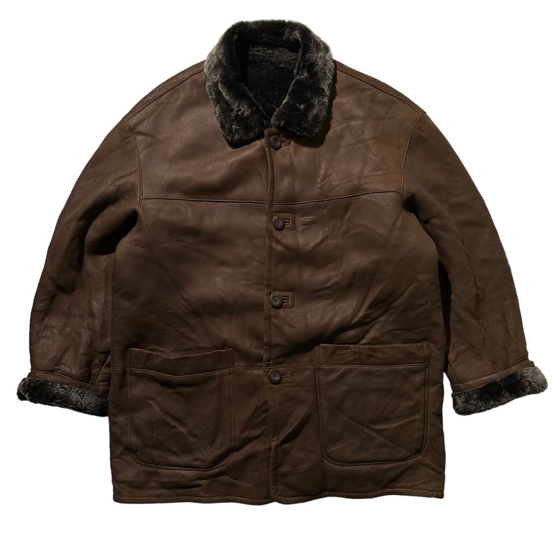 입생로랑 램스킨 양가죽 무스탕 싱글 자켓 상품이미지1