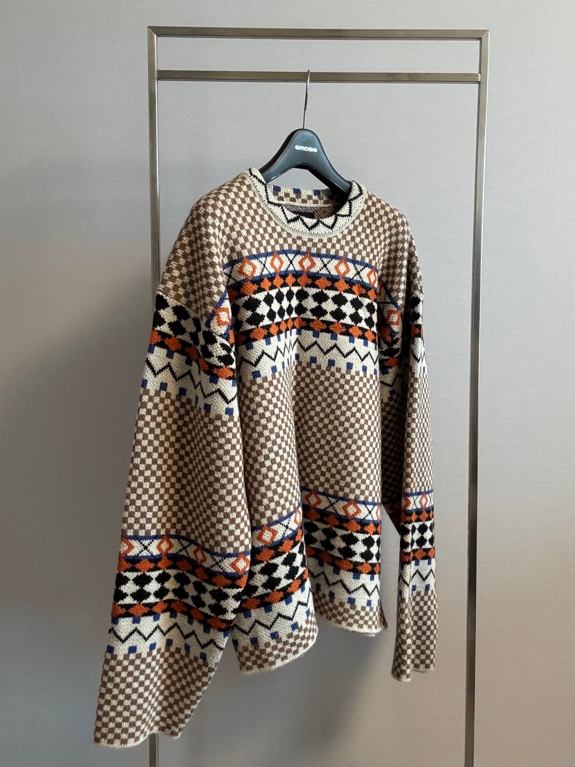 Stussy 스투시 x NOMA t.d. 체커보드 노르딕 스웨터 L 상품이미지2