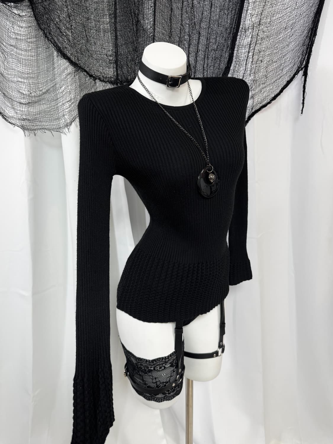 black knit t-shirt 상품이미지3