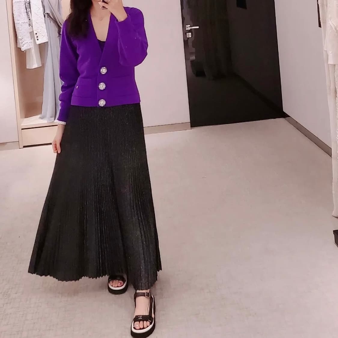 샤넬 퍼플 가디건 상품이미지2