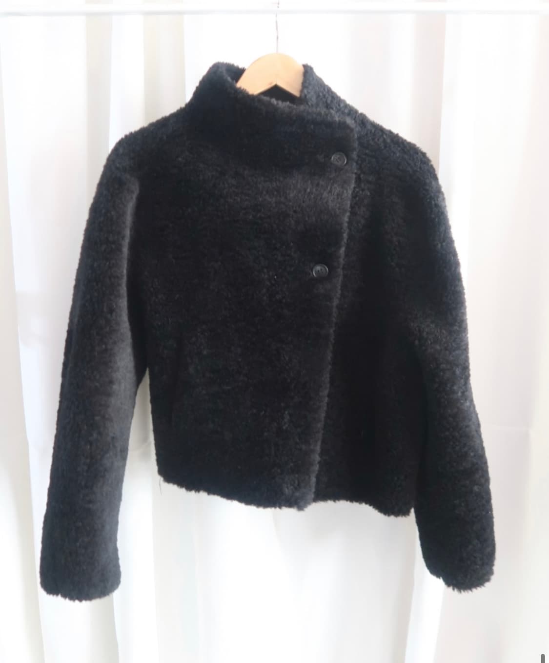 아워캐비넷 아워캐비넷 투웨이 무스탕 자켓 블랙 상품이미지3