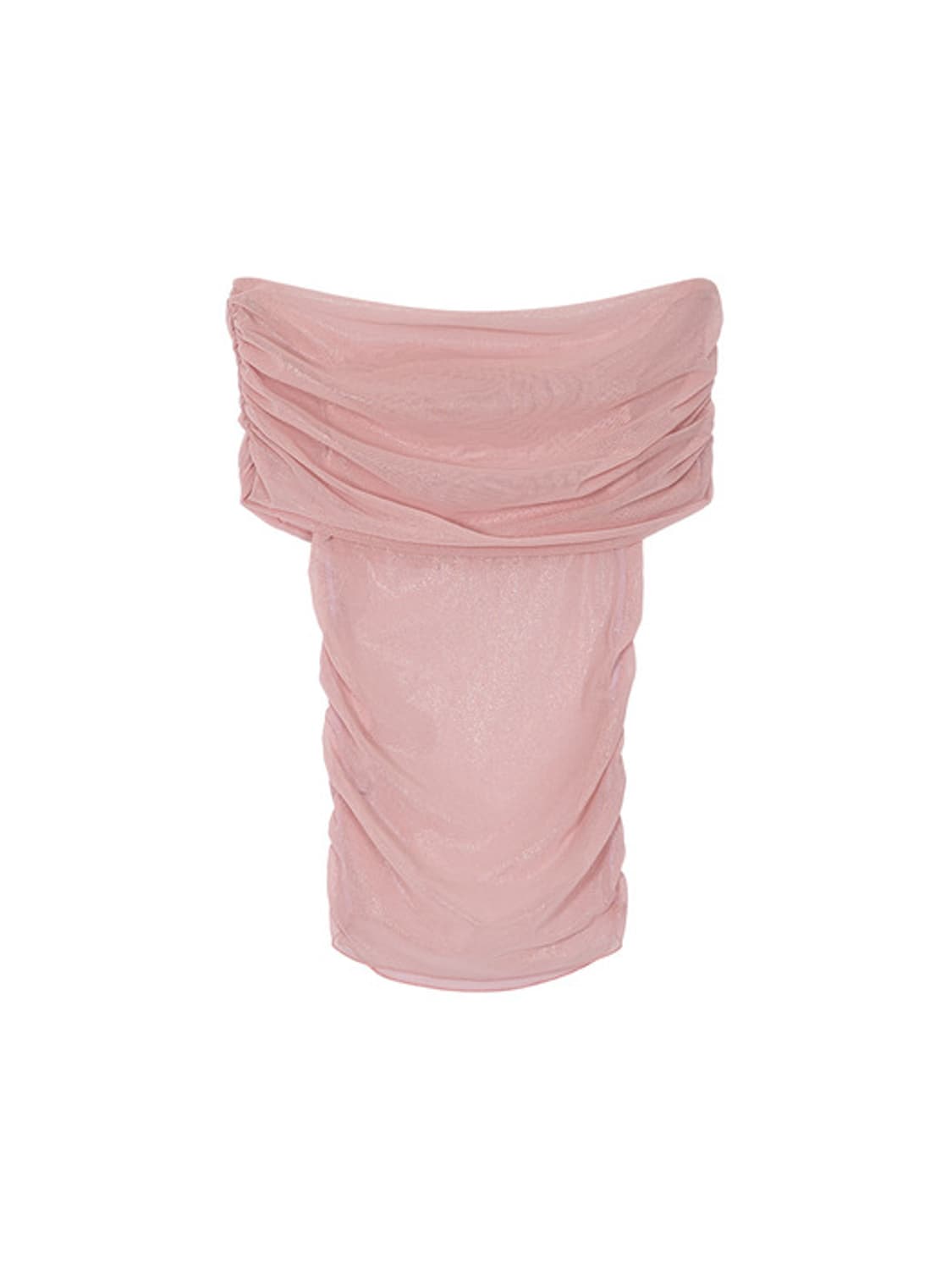 SPARKLE SHIRRING OFF-SHOULDER TOP, PINK 상품이미지2