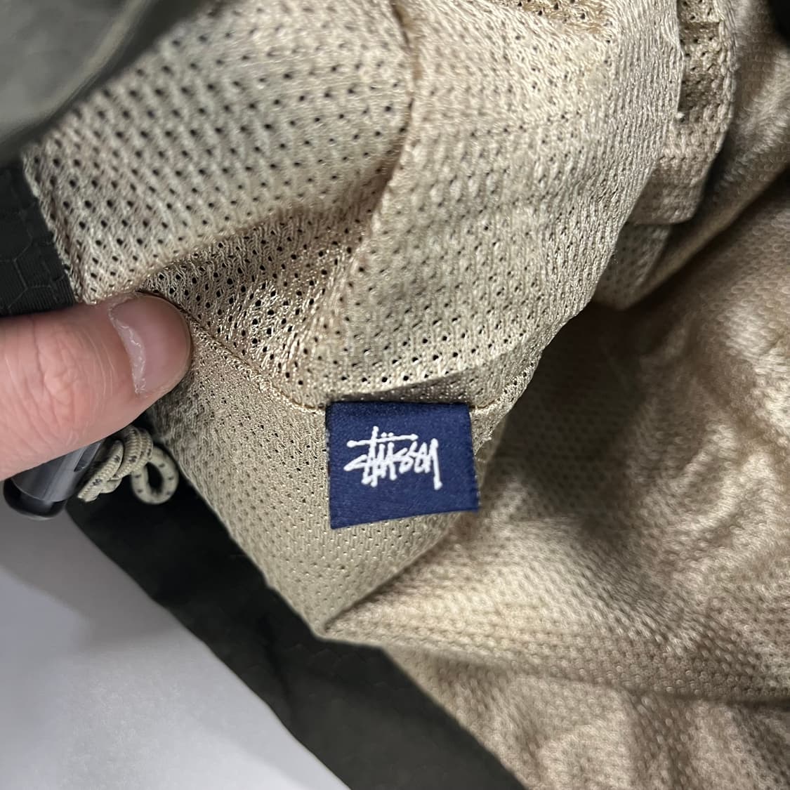 [M] 90s 올드 스투시 2WAY 나일론 후드 자켓 점퍼 바람막이 카키 상품이미지7