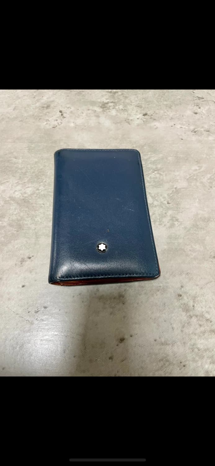 몽블랑 가죽 명함 지갑 블루 정품 상품이미지1