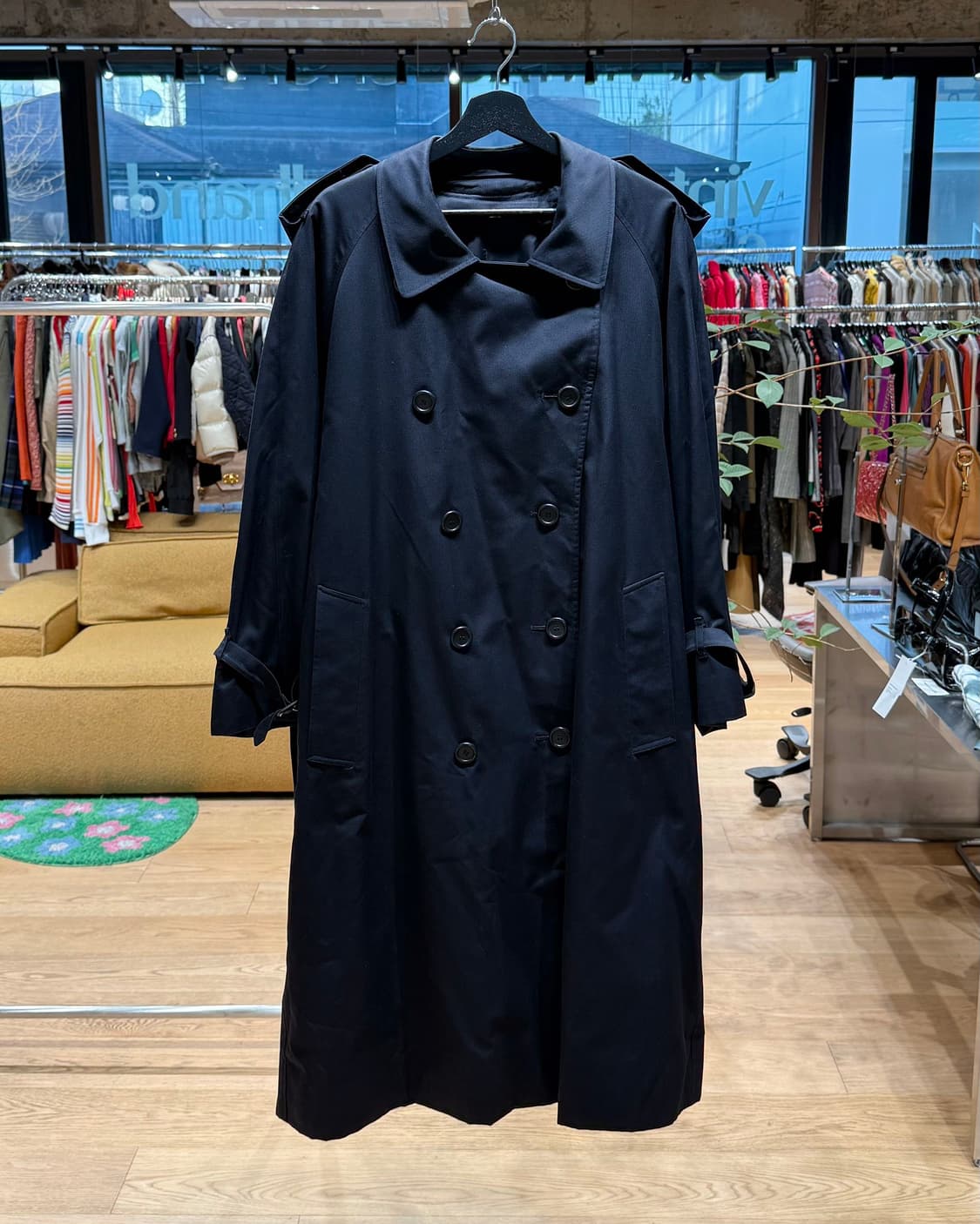 버버리 네이비 더블 트렌치코트  상품이미지1