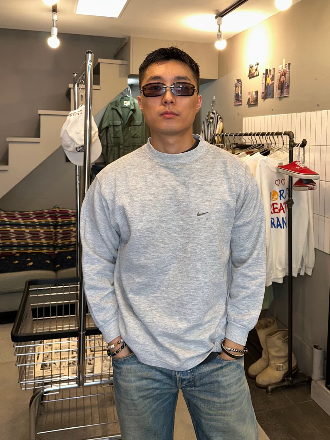 90’s Nike Air logo faded cotton sleeve 상품이미지1
