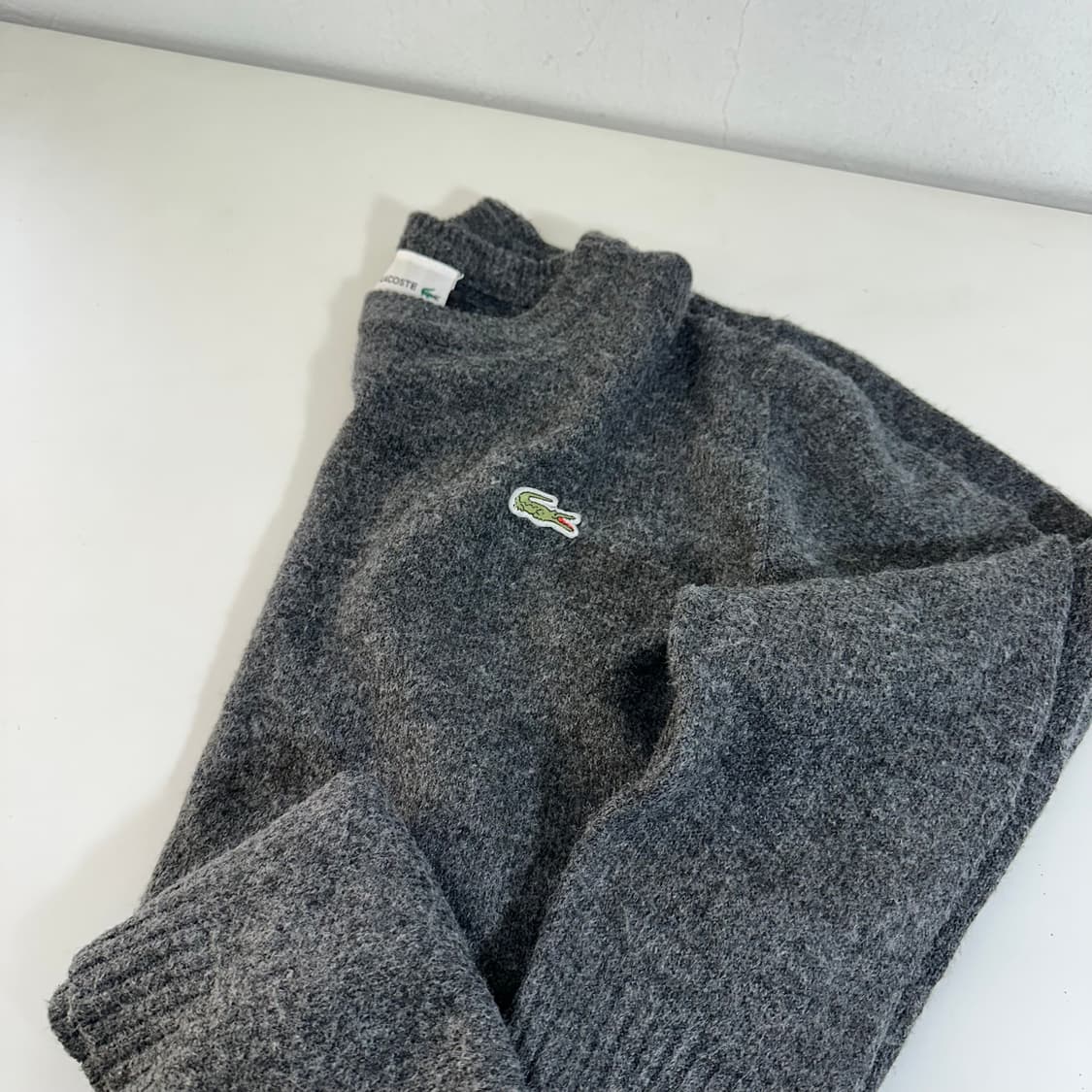 XL 100-105 라코스테 챠콜 울 라운드니트 상품이미지1