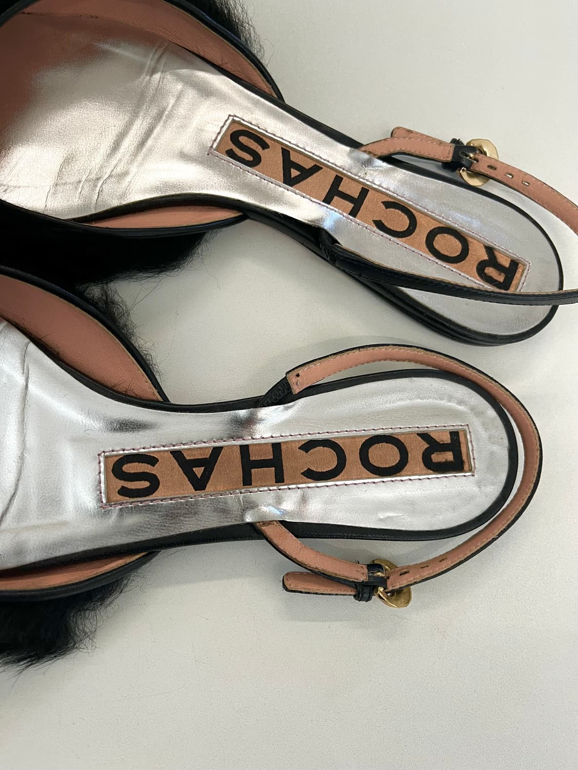 로샤스 퍼 레더 플랫 뮬 상품이미지5