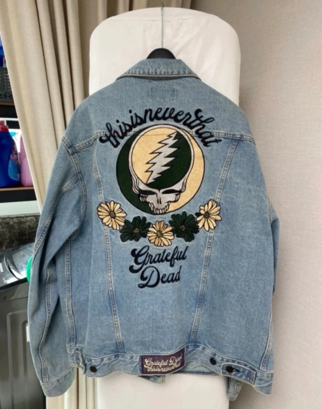 [XL] 디스이즈네버뎃 x 그레이트풀 데드 라이트닝 트러커 자켓 워시드  상품이미지1