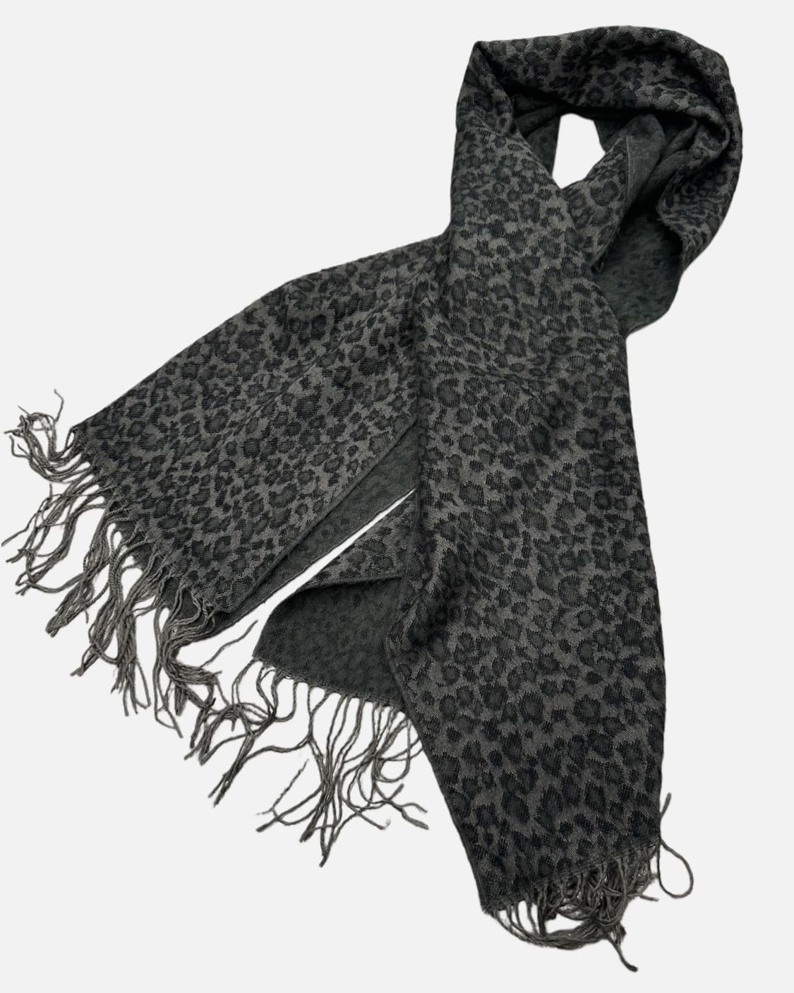 grey leopard fringe muffler 상품이미지2