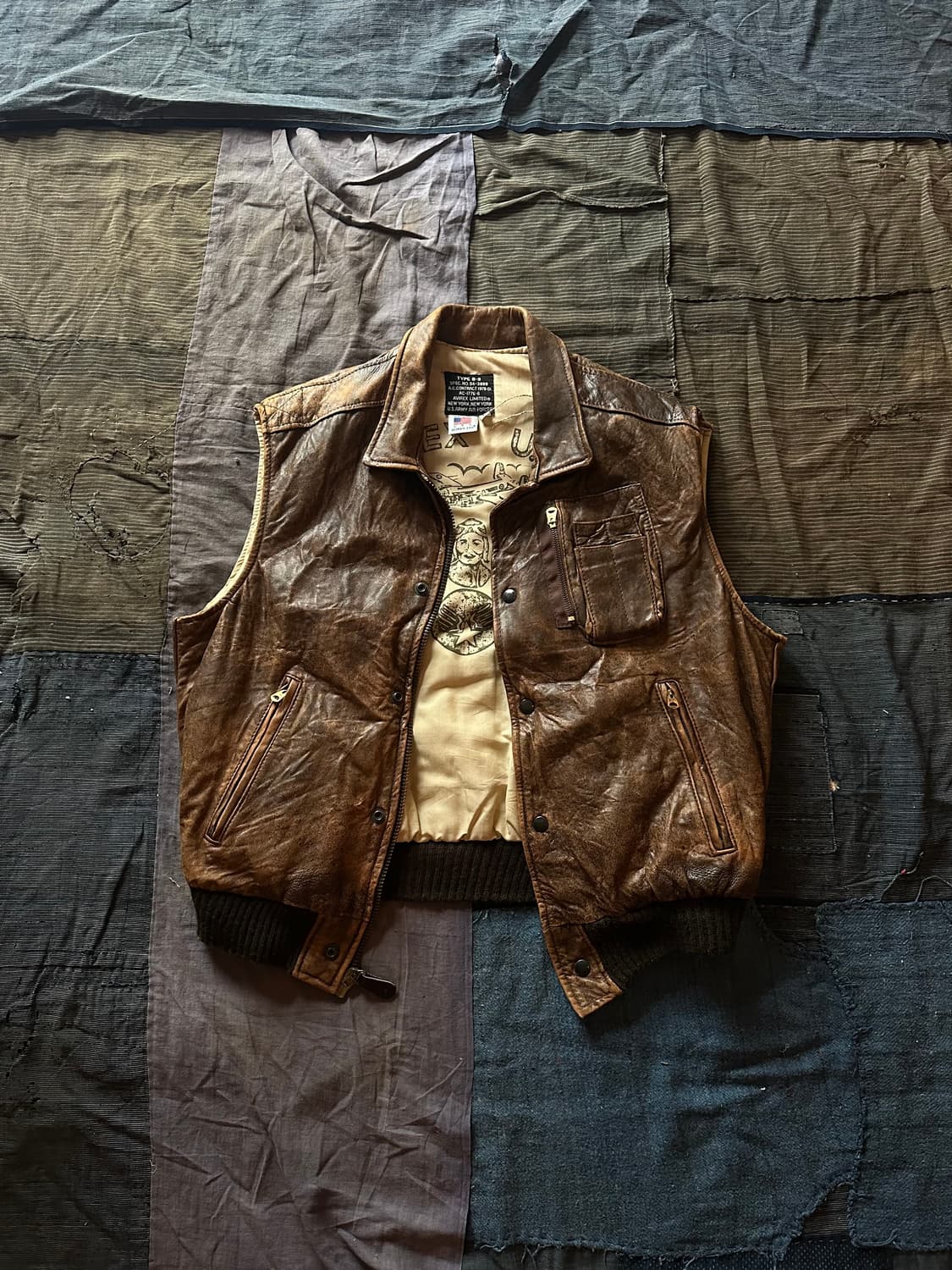 Vintage Avirex B-9 Leather Vest 상품이미지1