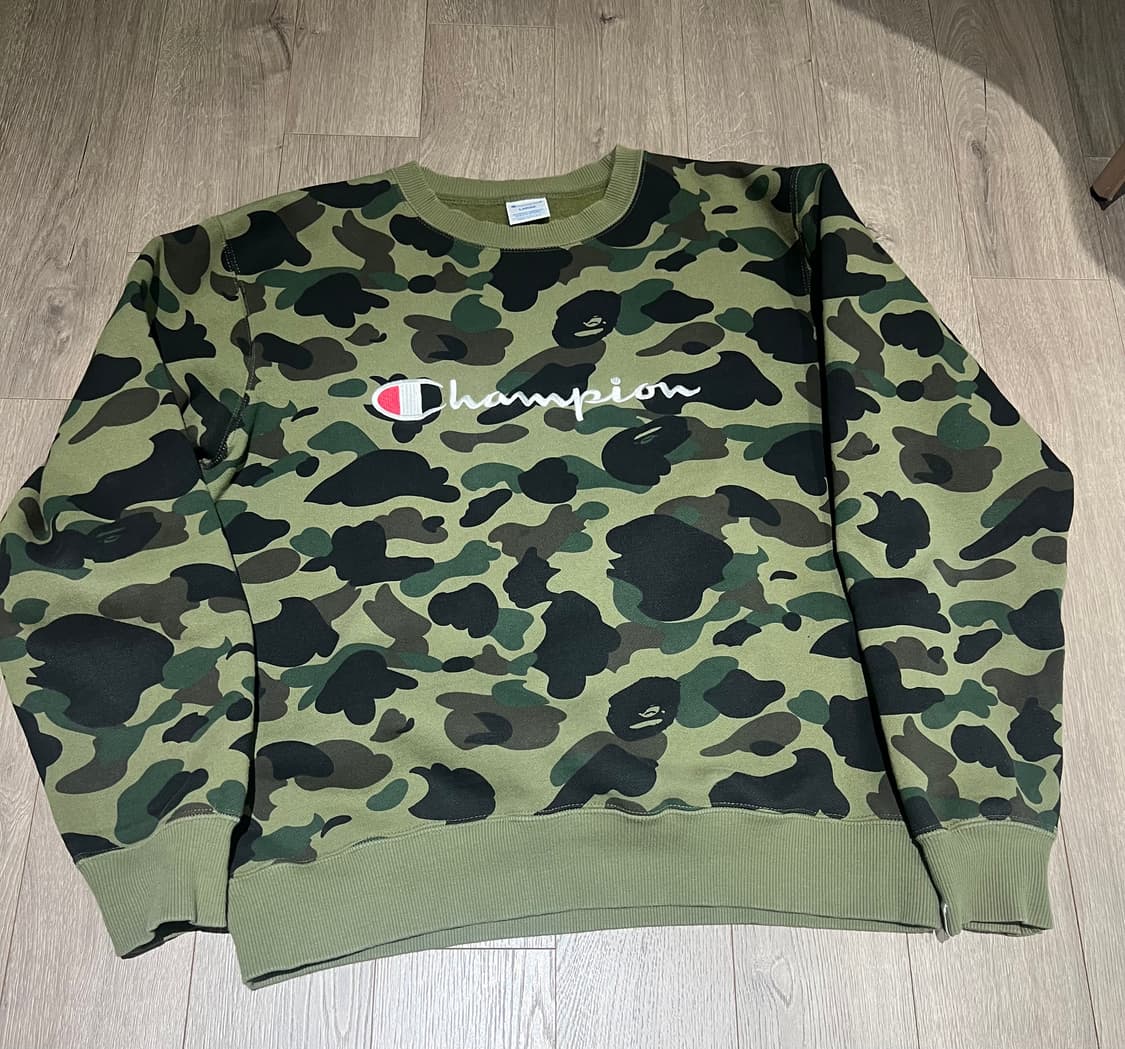 Bape x Champion 녹계 크루넥 상품이미지2
