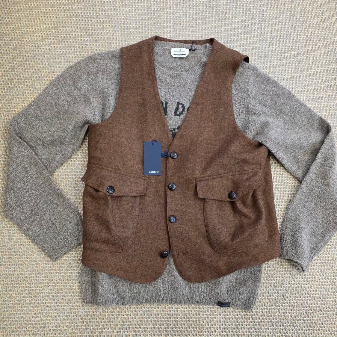 LARDINI 라르디니 이탈리안 최고급 트위드 도네갈 버진울 헌팅 베스트 상품이미지7
