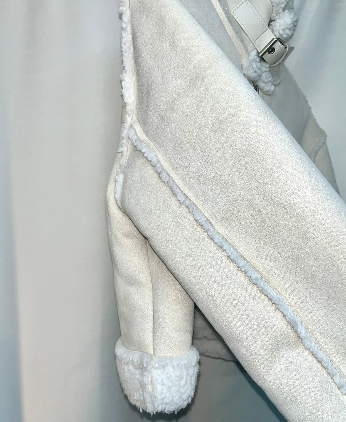 아이보리 크롭 무스탕 상품이미지5