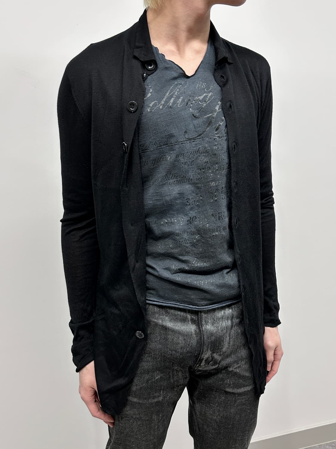 Emporio Armani 하이넥 블랙 셔츠 가디건 상품이미지3