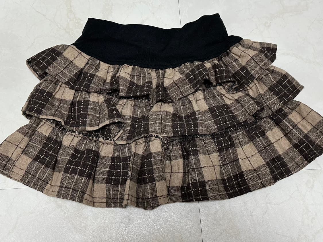 라떼히메갸루 체크프릴 치마바지 상품이미지3