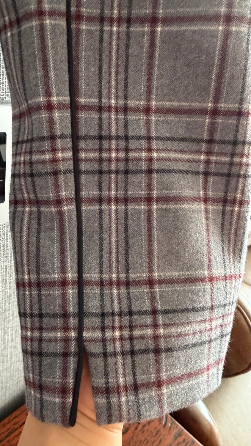 임페리얼 골프 그레이 체크 스트레치 슬랙스 여성 바지 기모 팬츠 상품이미지5