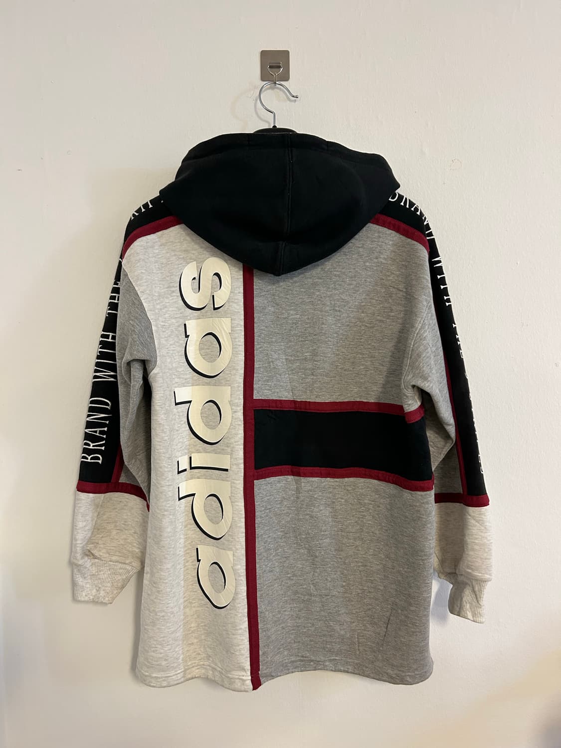 90-00s 아디다스 JPN데상트 로고 믹스 블록 후드집업 상품이미지3