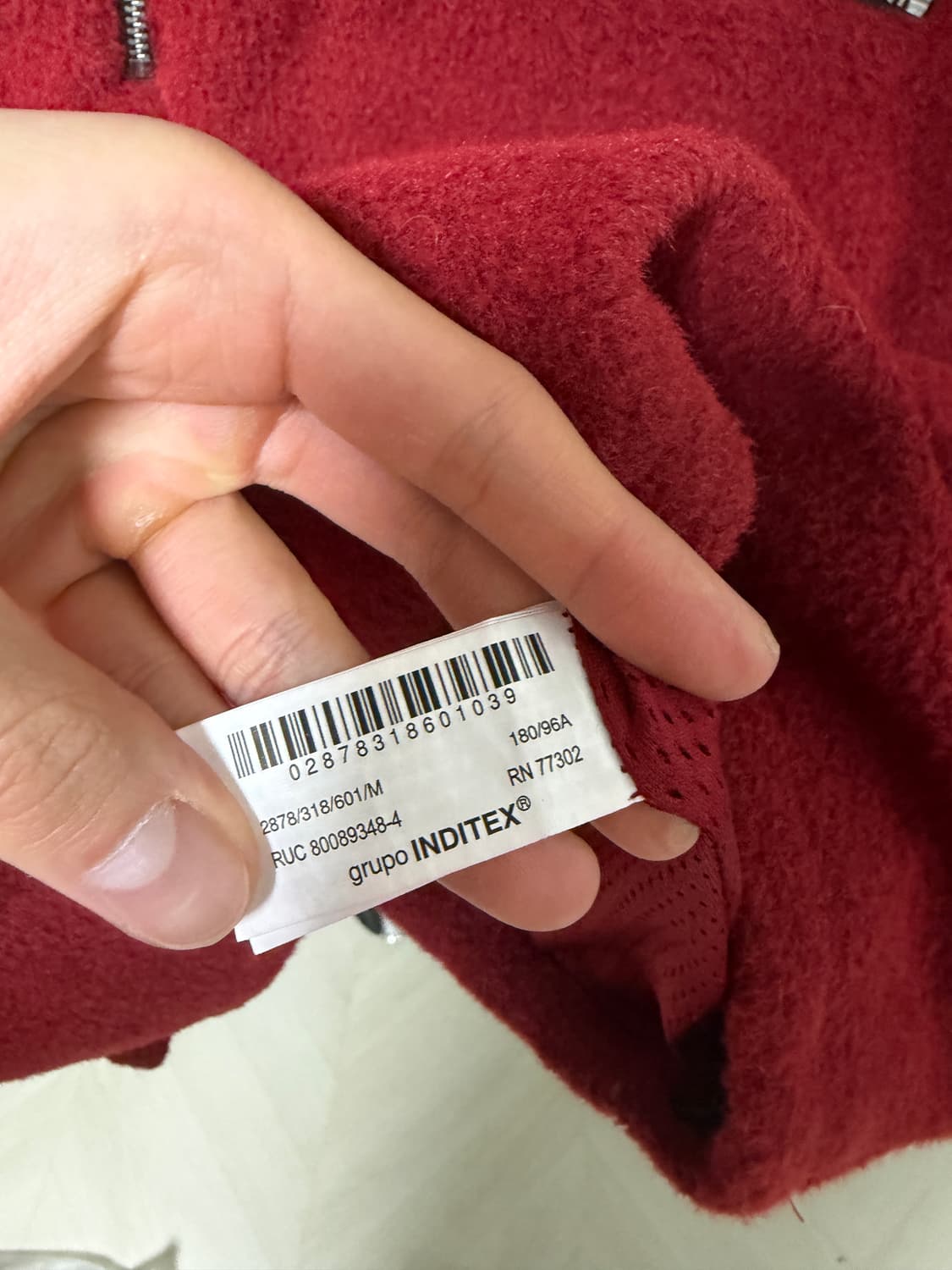 자라 지퍼 칼라 플리스 스웨트셔츠 브라이트 레드 상품이미지6