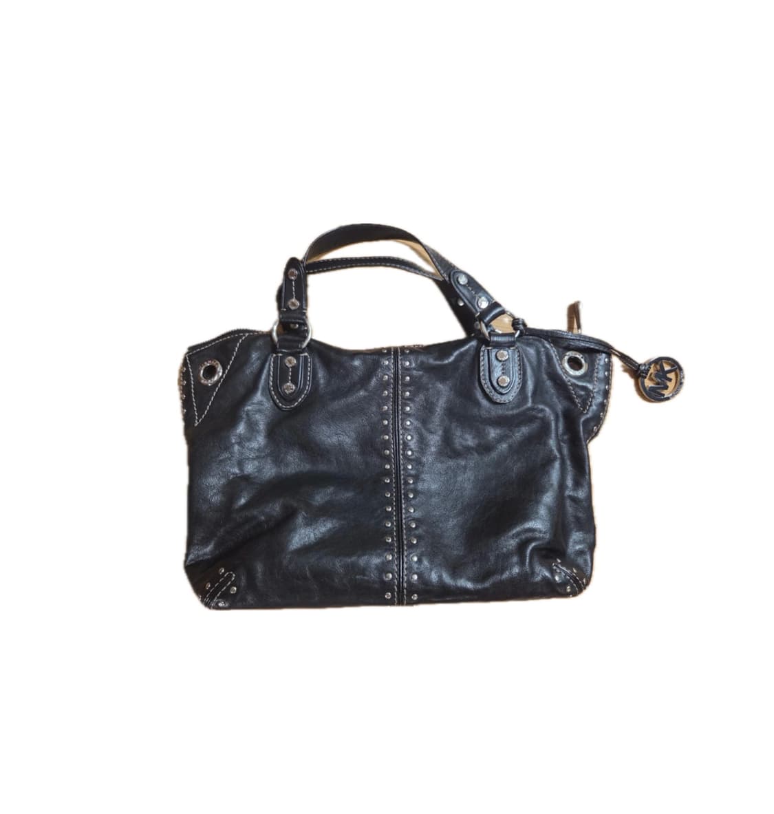 마이클 코어스(Michael Kors) 블랙 가죽 스터드 토트백 상품이미지1