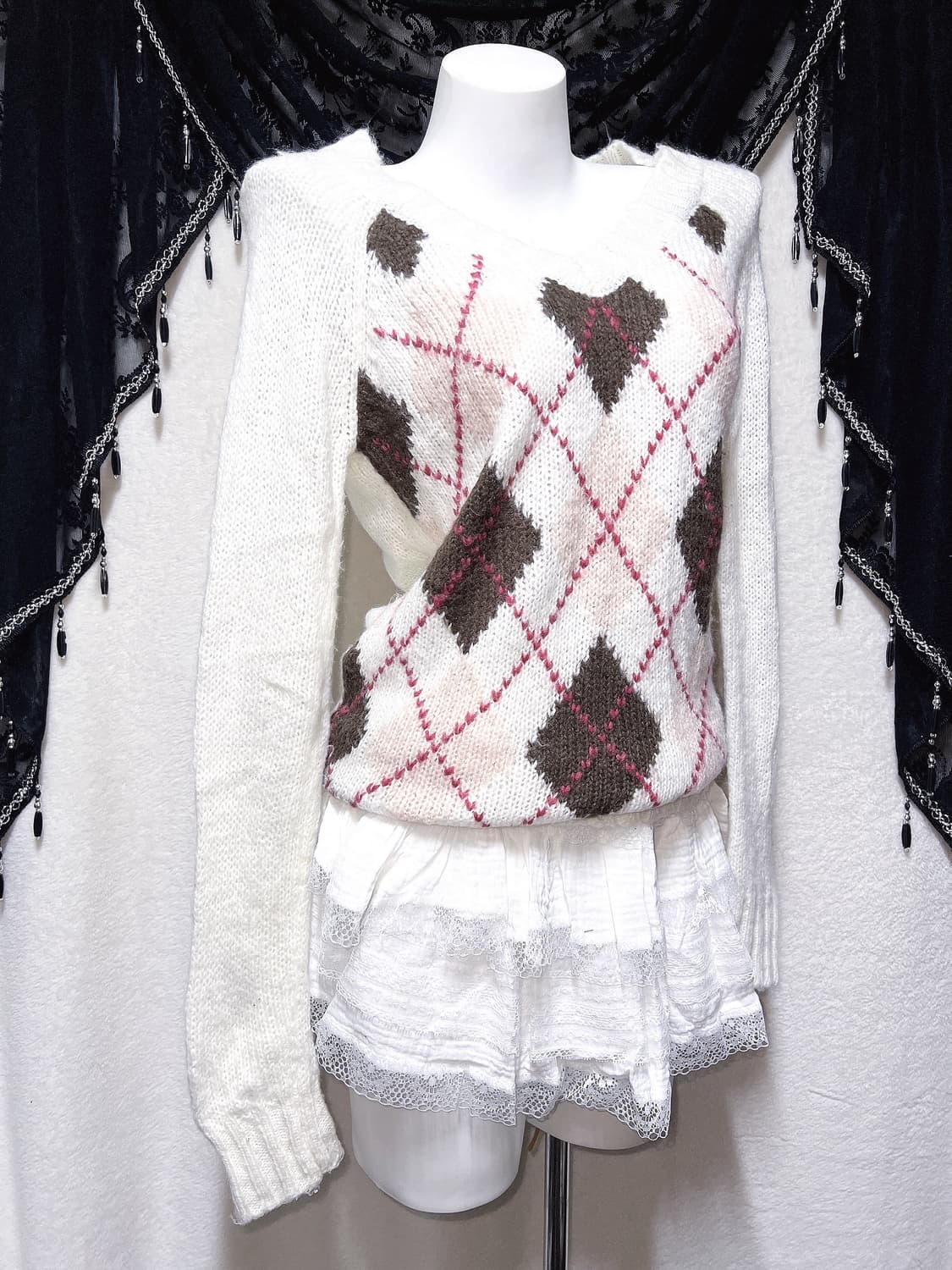 로맨틱갸루 로걀 화이트 레이스 프릴캉캉 스커트 큐롯 달천 페어리 핀터 상품이미지2