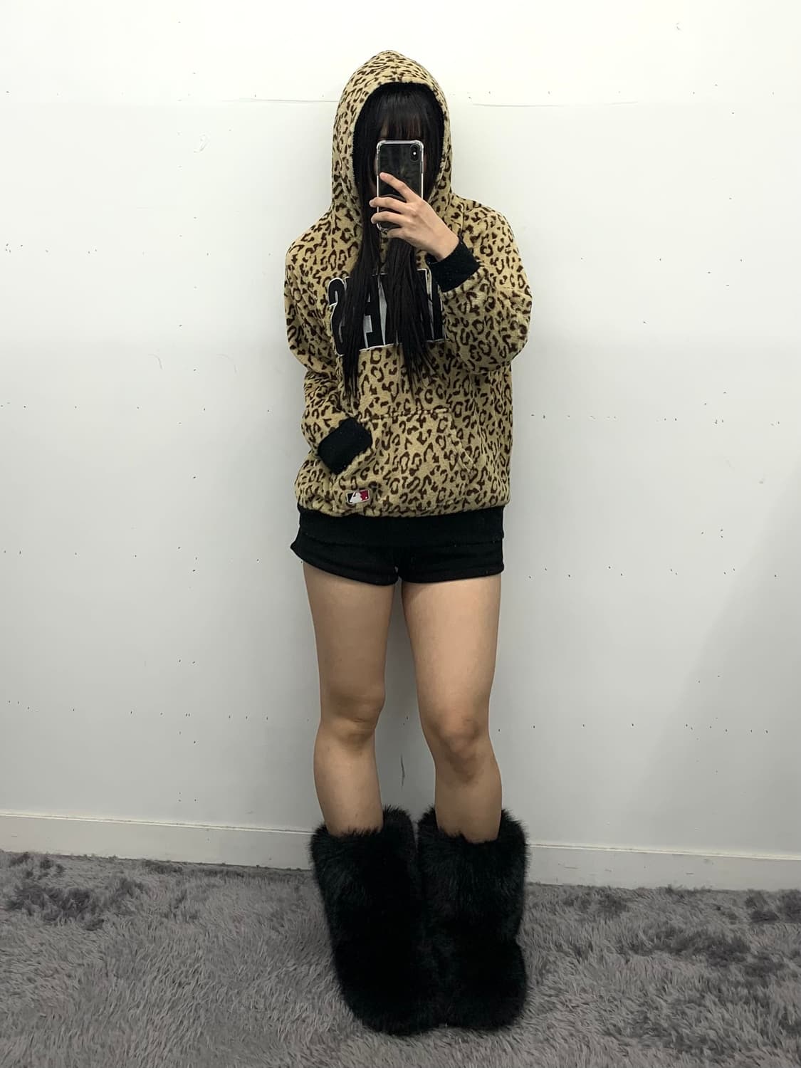 MLB 양키스 플리스 레오파드 후드 상품이미지2