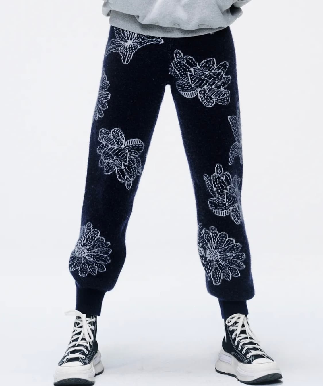 마르디메크르디 캐시미어 자가드 니트팬츠 아이보리 스카이 드라이O 상품이미지8