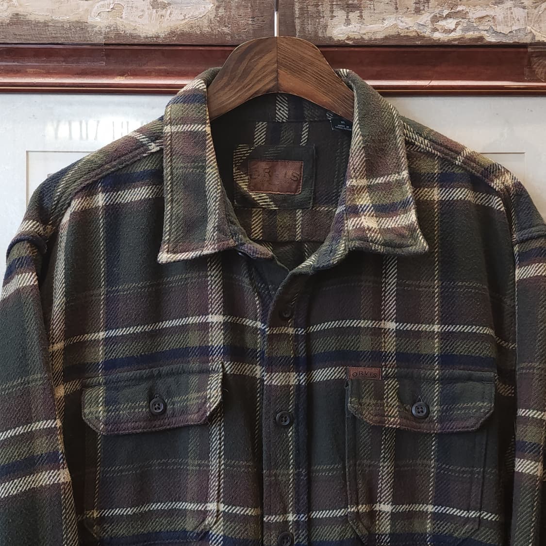 90s 아메리칸 빈티지 체크셔츠 헤비 플란넬 워크셔츠 그린 xl 상품이미지3