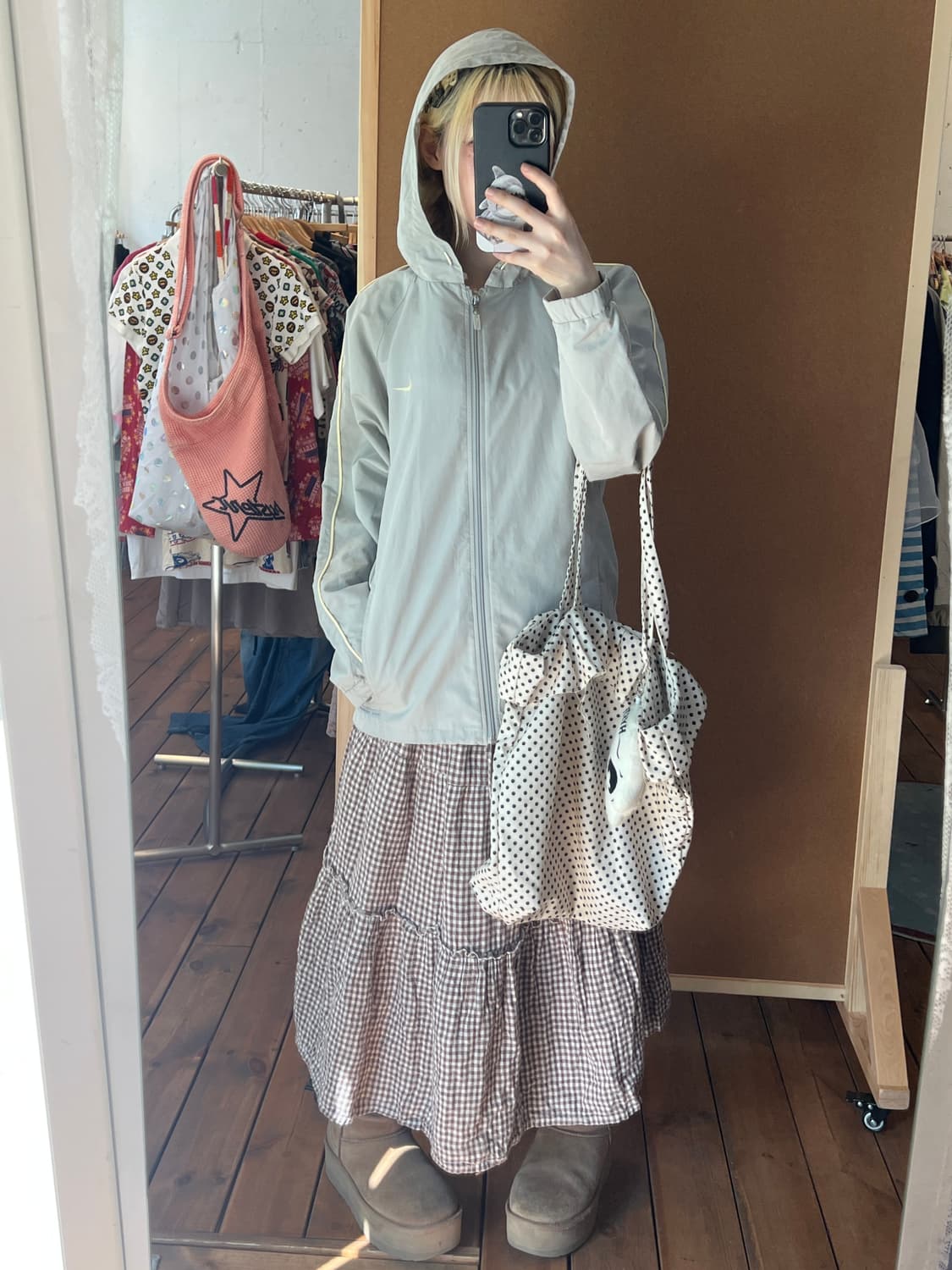나이키 그레이 후드 바람막이 상품이미지5