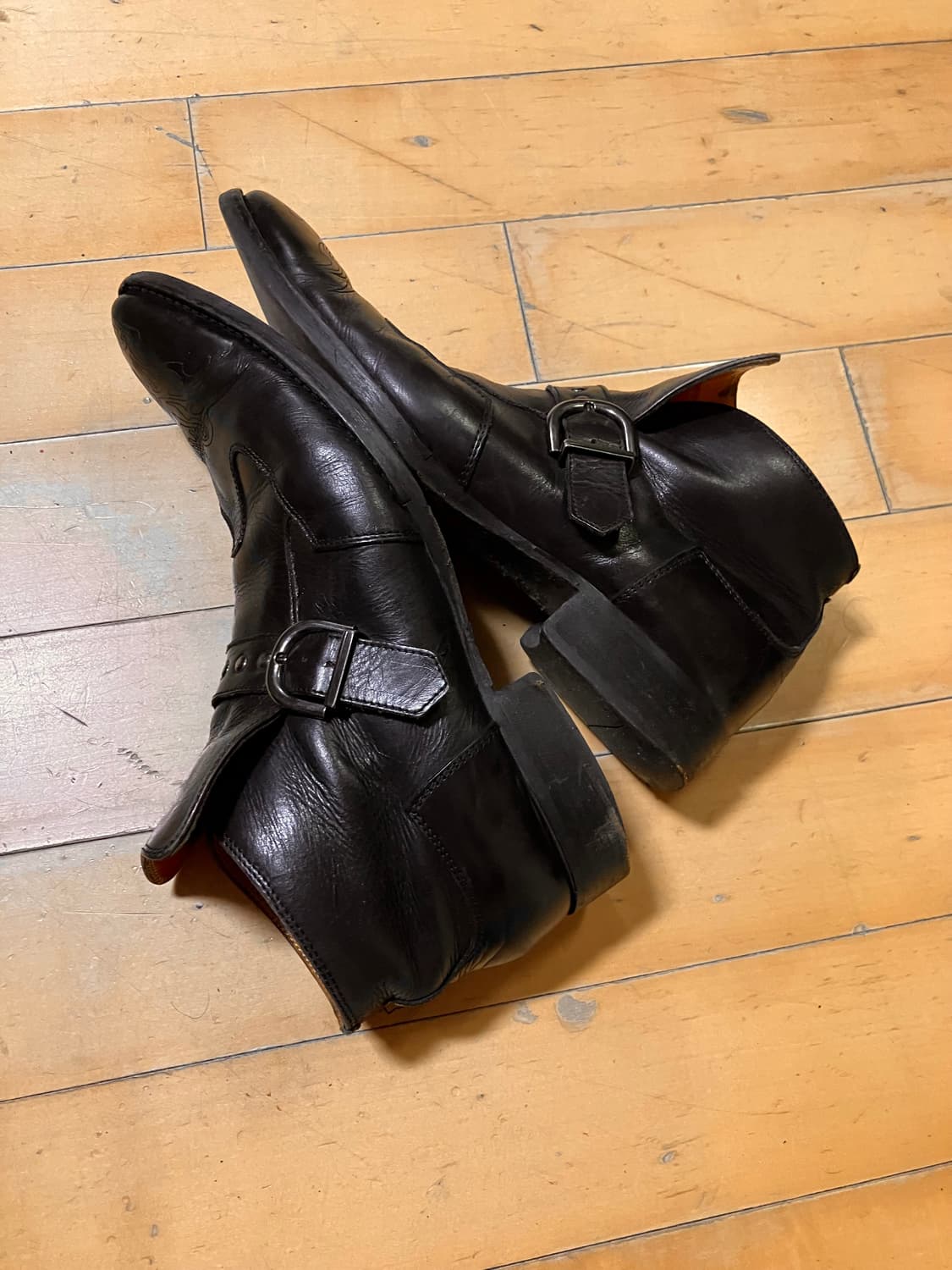 stefanorossi 00s 스테파노로시 롱노즈 스터드 벨티드 슈즈 상품이미지5