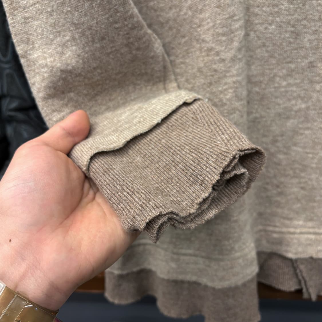 00s 주카 톤온톤 레이어드 컷오프 롱슬리브 울 니트 스웨터 N560 상품이미지6