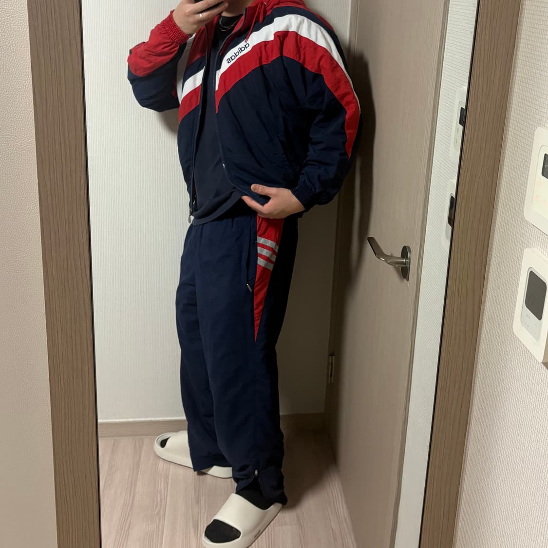 정품 아디다스 올드스쿨 대장급 패턴 바람막이 트레이닝 세트 셋업 상품이미지2