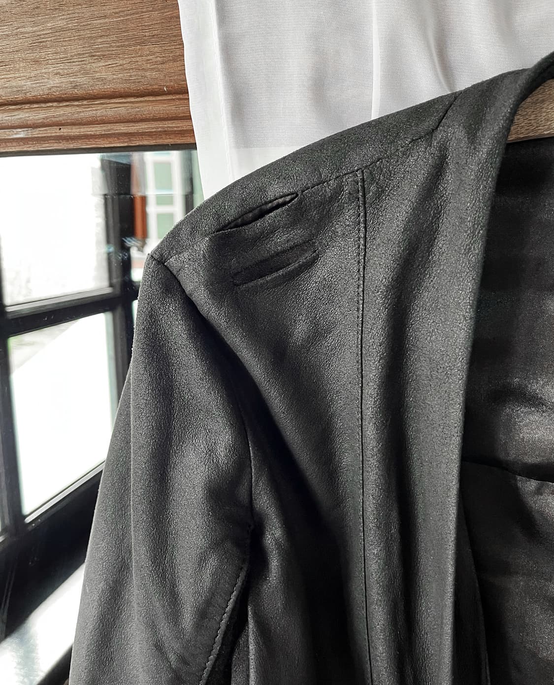 RICK OWENS leather wrap jacket black 상품이미지7