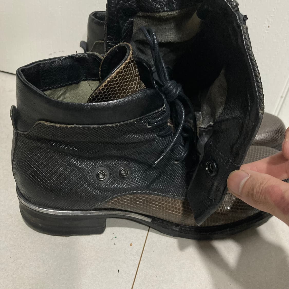 A.S.98 드레이프 랩 레더 부츠 상품이미지8