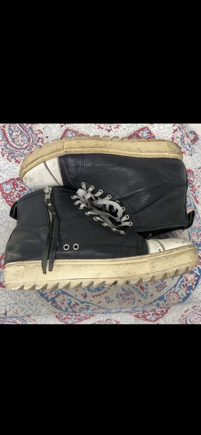 데이빗스톤 레더 하이탑 스니커즈 270 릭오웬스맛 상품이미지3