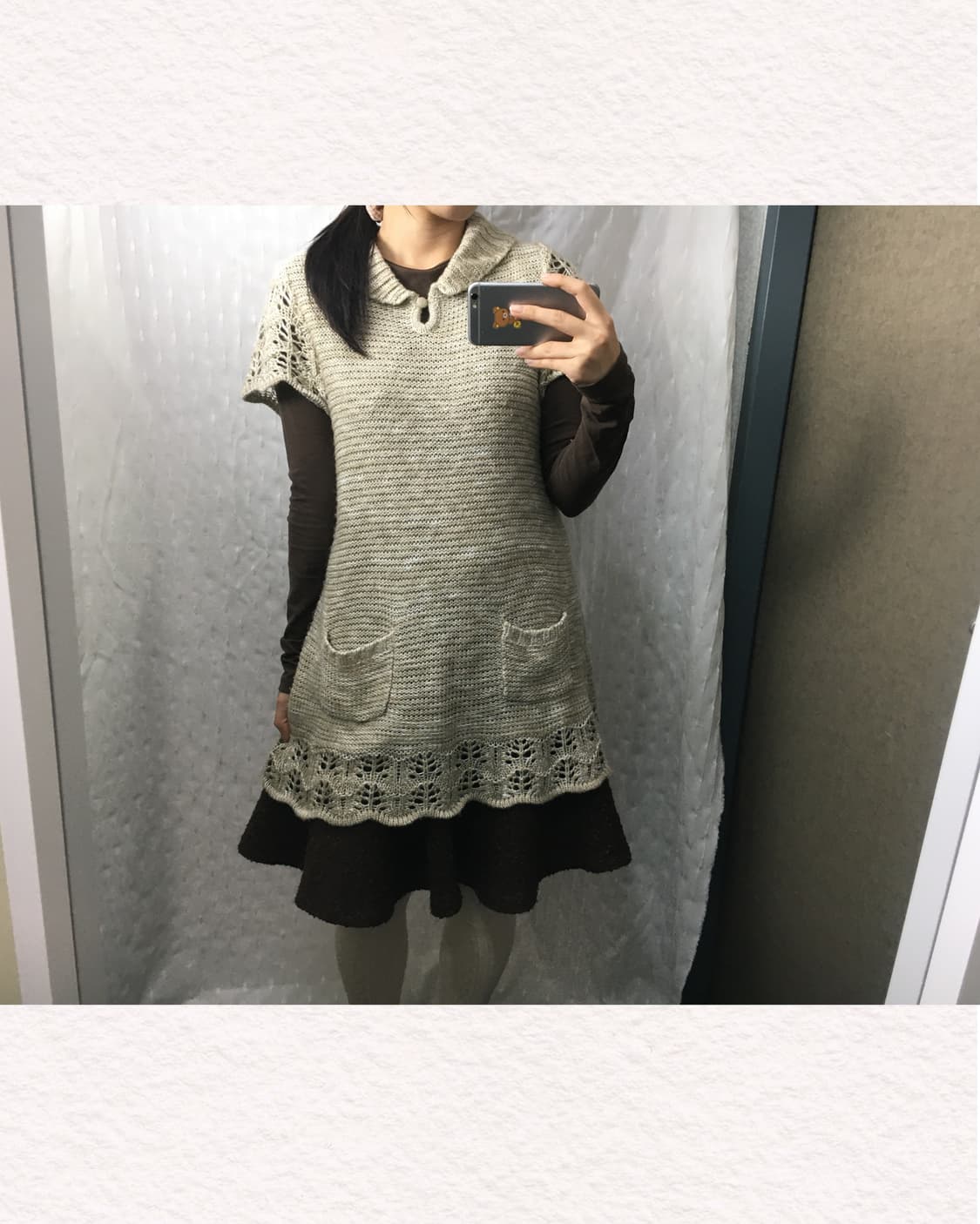 베이지 보카시 니트 원피스 상품이미지1