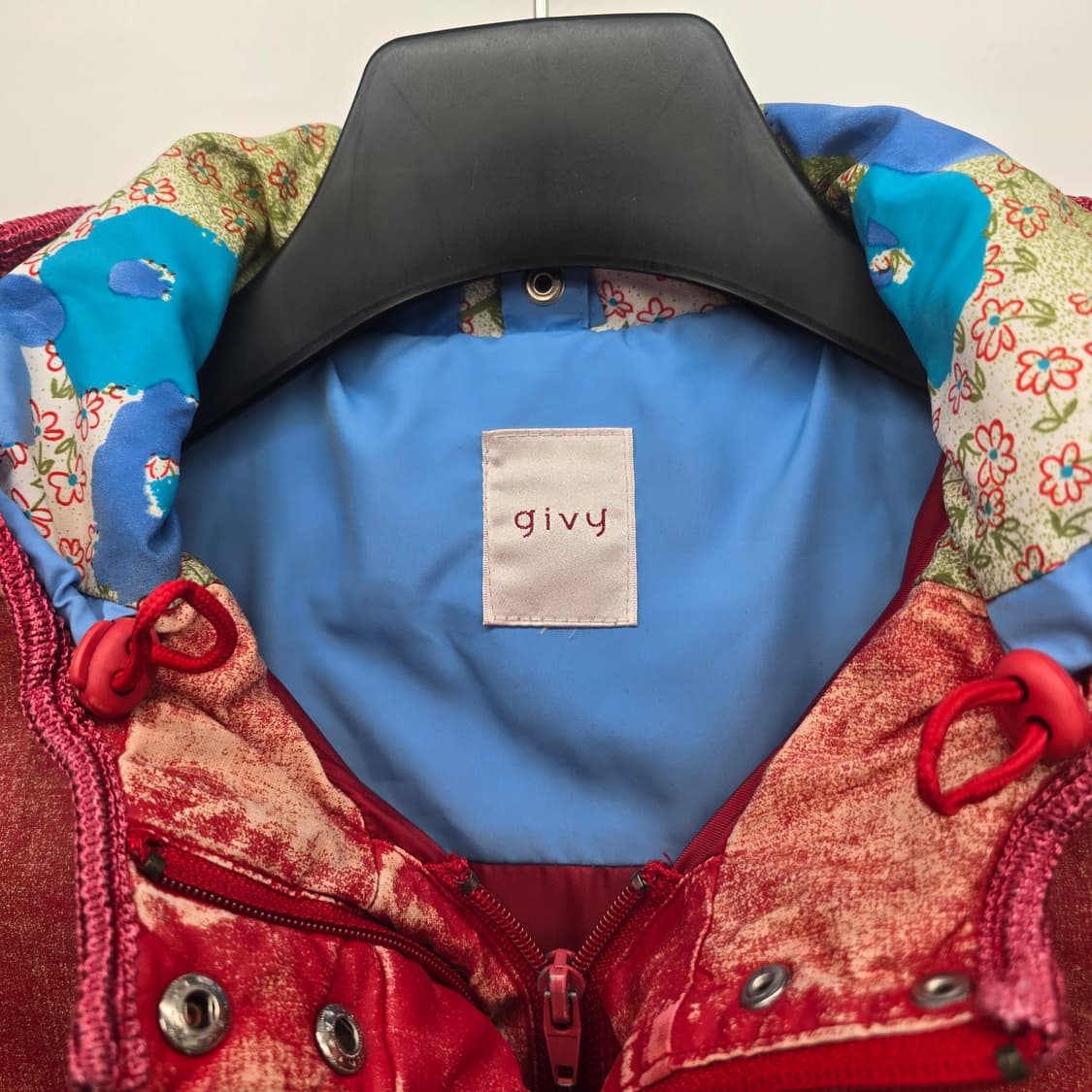 givy 레드 빈티지 후드 패딩 자켓 상품이미지5