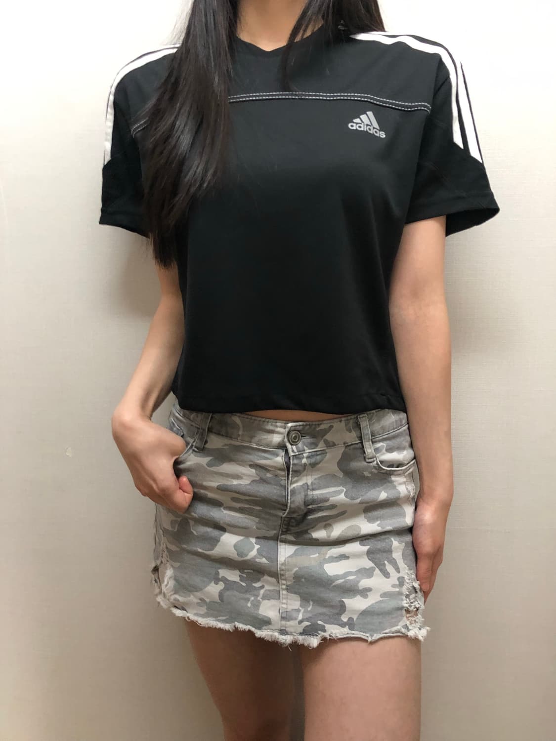 빈티지 아디다스 블랙 크롭 티셔츠 상품이미지9