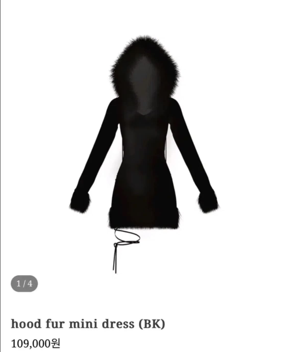 sohae 소해 퍼 후드 미니 원피스 스트랩 상품이미지1