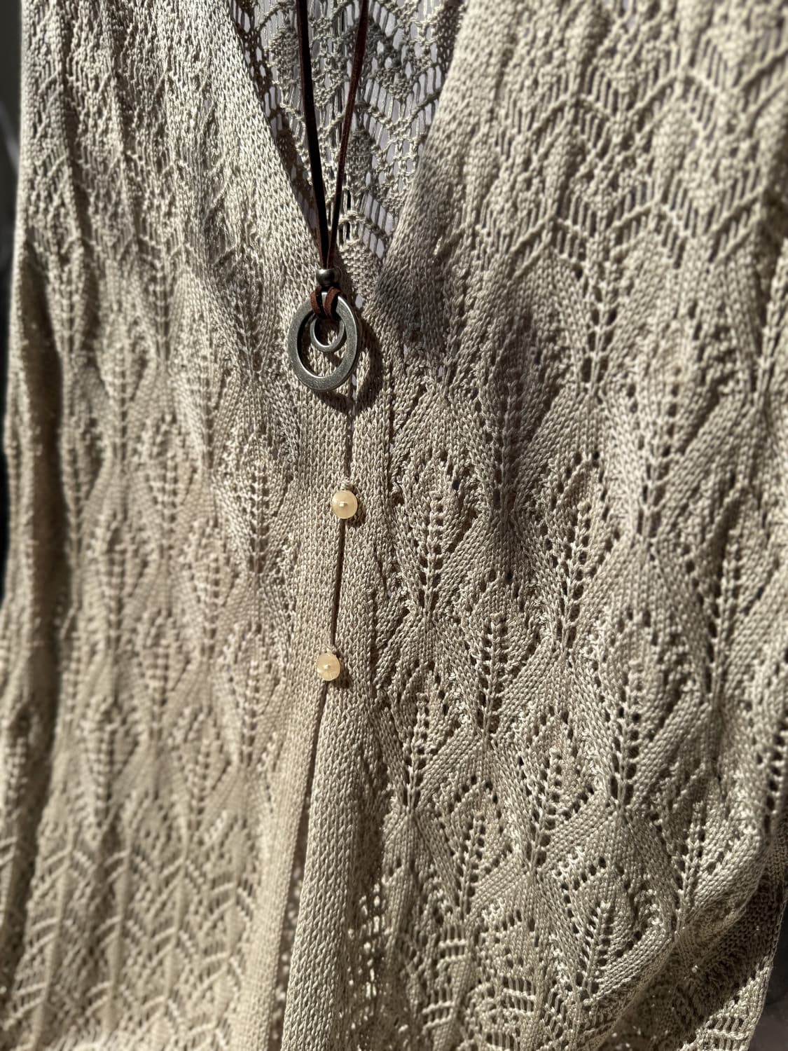 Three- Button Crochet Long Vest 0151 상품이미지4